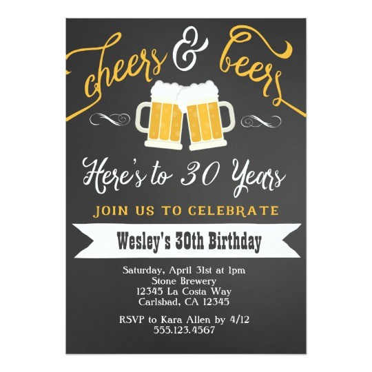 Mens Birthday Party Invitation Templates Cheer and Beers Birthday Party Invitation for Men Zazzle Com