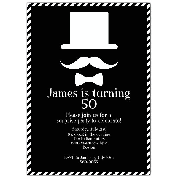 Mens Birthday Party Invitation Templates Mustaches and Bowties Birthday Invitations Paperstyle