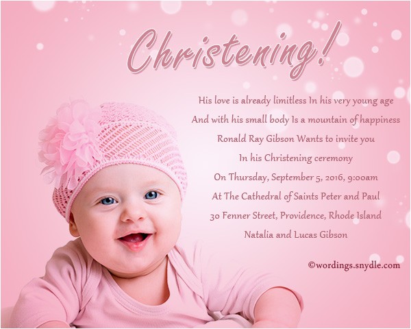 Message for Baptism Invitation Card Christening Invitation Wording Wordings and Messages