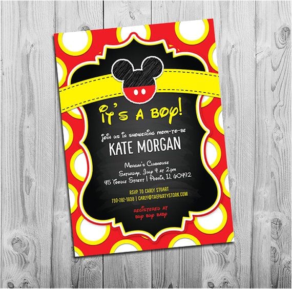 Mickey Baby Shower Invitations Mickey Mouse Baby Shower Invitations Boy Baby Shower