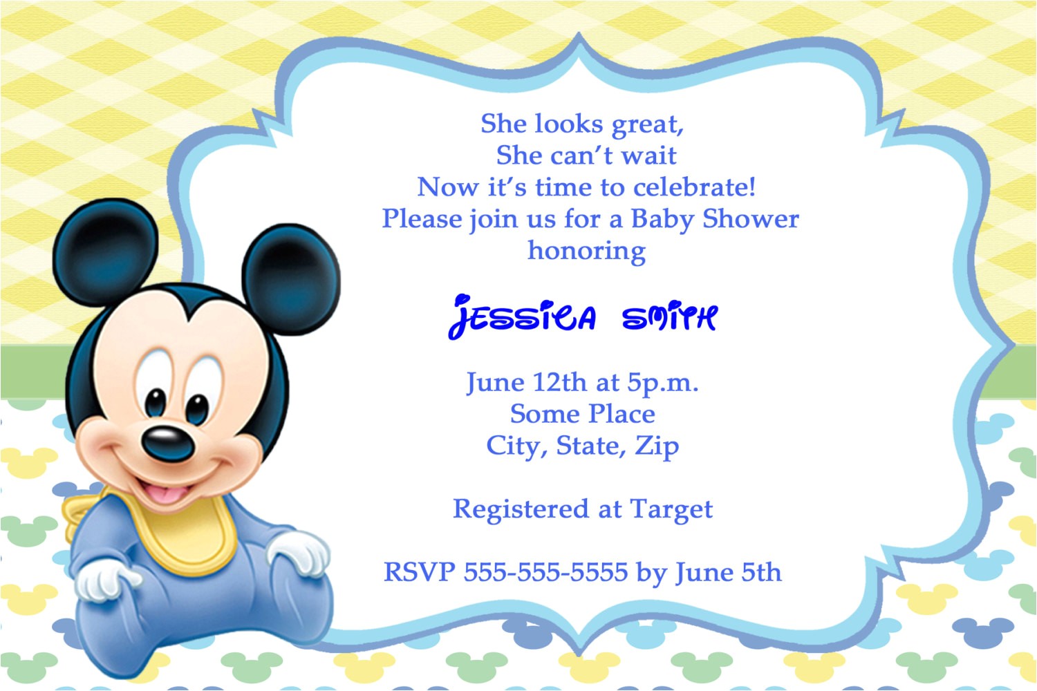 Mickey Baby Shower Invitations Mickey Mouse Baby Shower Invitations Thank You Cards