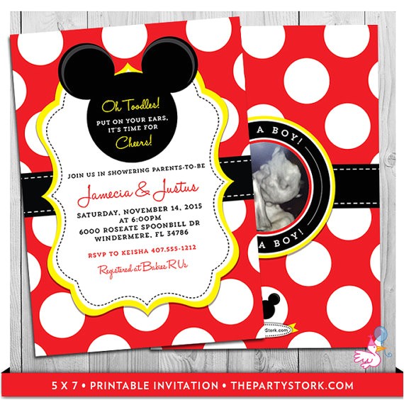 Mickey Baby Shower Invitations Mickey Mouse Baby Shower Invitations Unique Mickey Mouse