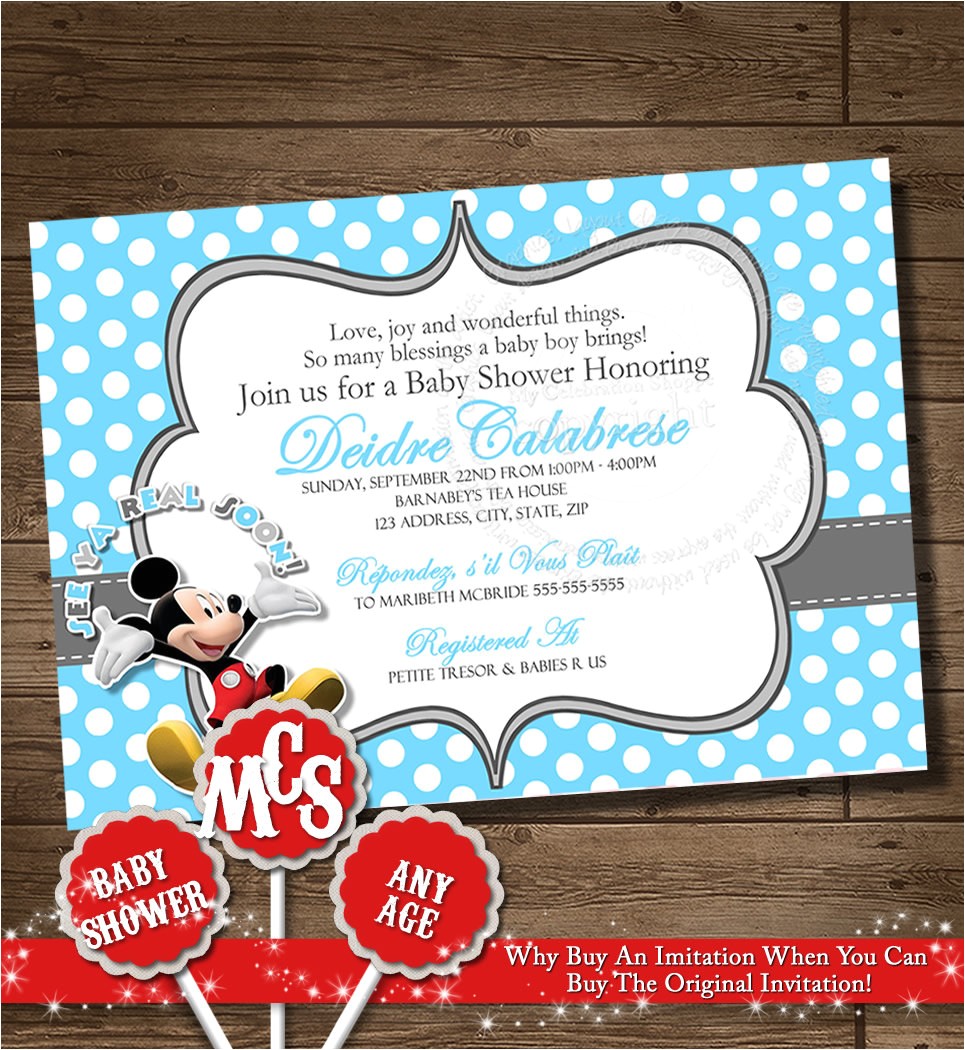 Mickey Baby Shower Invitations Unavailable Listing On Etsy