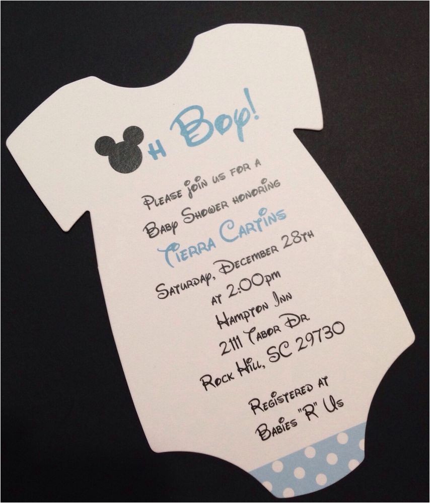 Mickey Mouse Baby Shower Invitations Blue Mickey Mouse Esie Baby Shower Invitation All