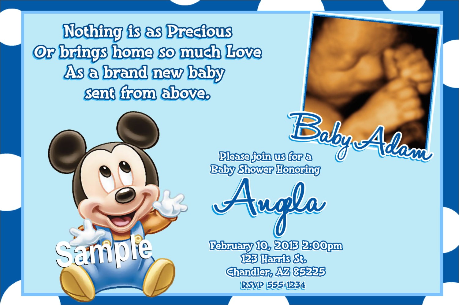 Mickey Mouse Baby Shower Invitations Mickey Mouse Baby Shower Invitations Baby by
