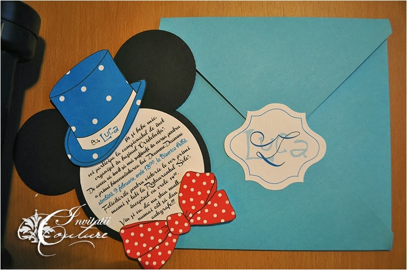 Mickey Mouse Baptism Invitations Mickey Mouse Baptism Invitation Invitatie Pentru Botez Cu
