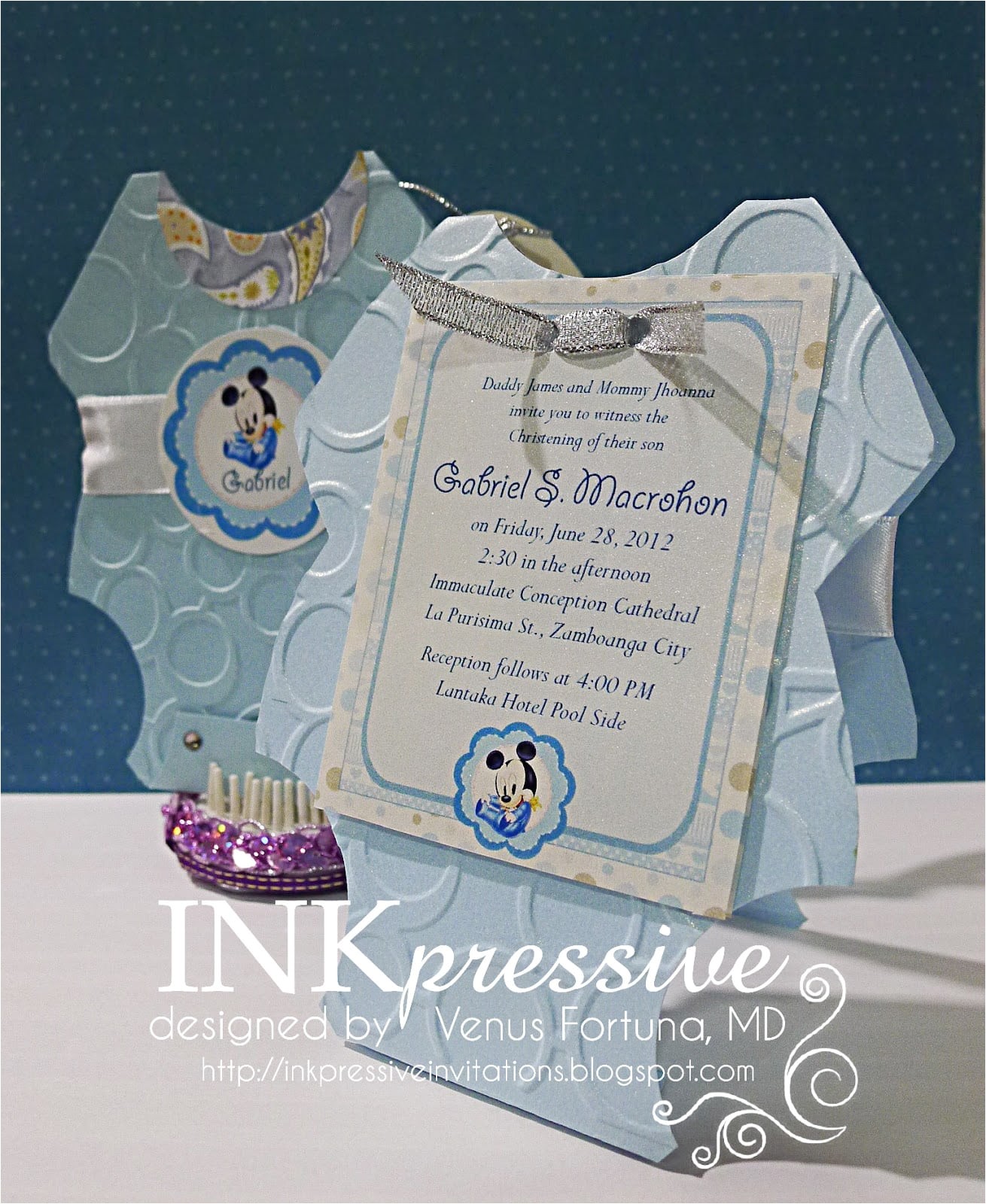 Mickey Mouse Baptism Invitations Mickey Mouse Christening Invitation