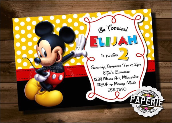 Mickey Mouse Birthday Invitation Template Mickey Mouse Invitation Template 23 Free Psd Vector