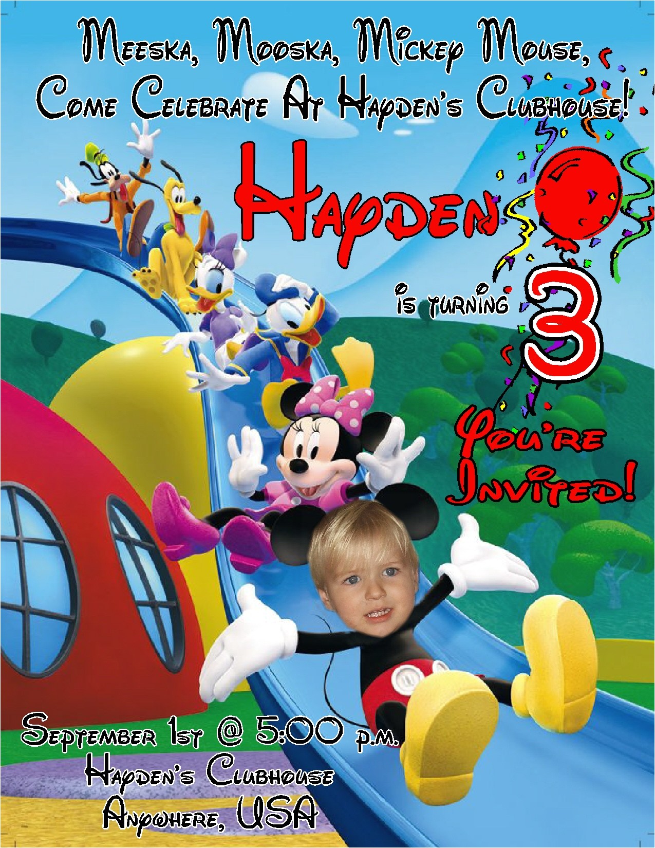Mickey Mouse Clubhouse Custom Birthday Invitations Birthday Invites New Collection Mickey Mouse Clubhouse