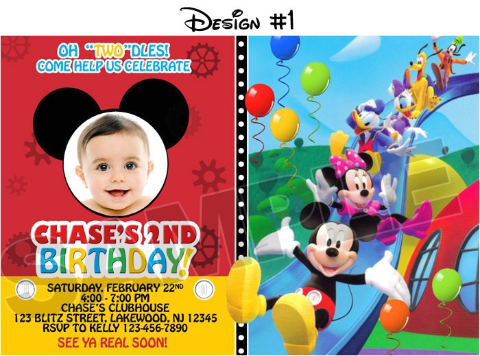 Mickey Mouse Clubhouse Custom Birthday Invitations Mickey Mouse Clubhouse Birthday Party Invitations