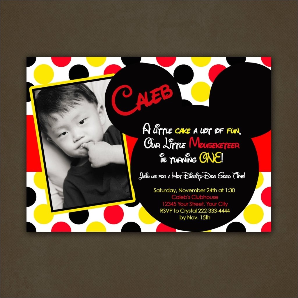 Mickey Mouse Customized Birthday Invitations Mickey Mouse Birthday Invitations Personalized