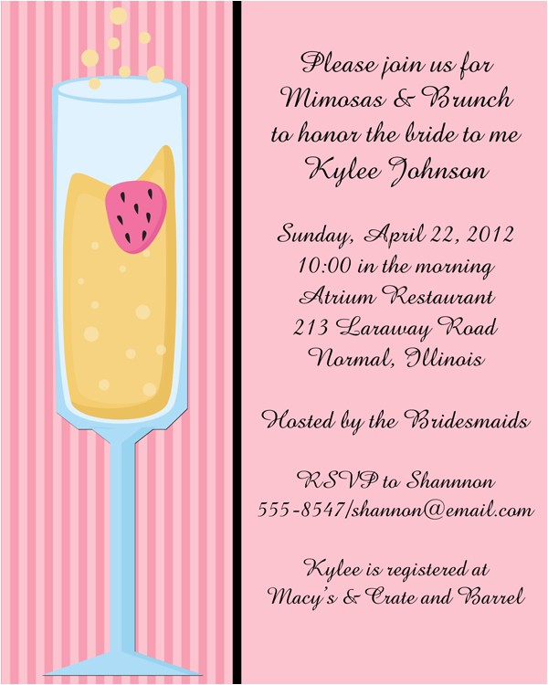 Mimosa Bridal Shower Invitations Mimosa Bridal Shower Invitations