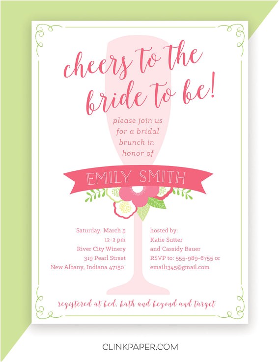 Mimosa Bridal Shower Invitations Mimosa Shower Bridal Brunch Shower Invitation by Clinkpaper