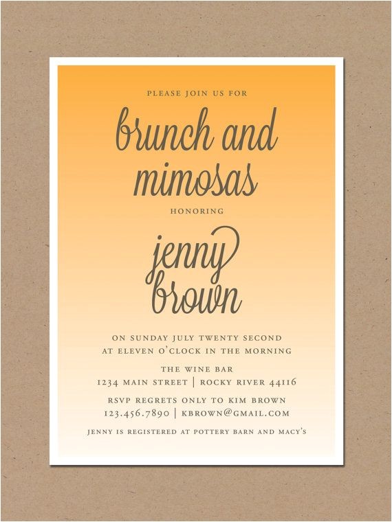 Mimosa Bridal Shower Invitations Pinterest