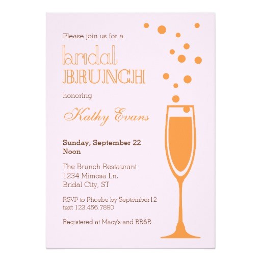 Mimosa themed Bridal Shower Invitations Mimosa Bridal Brunch Bridal Shower Invitation