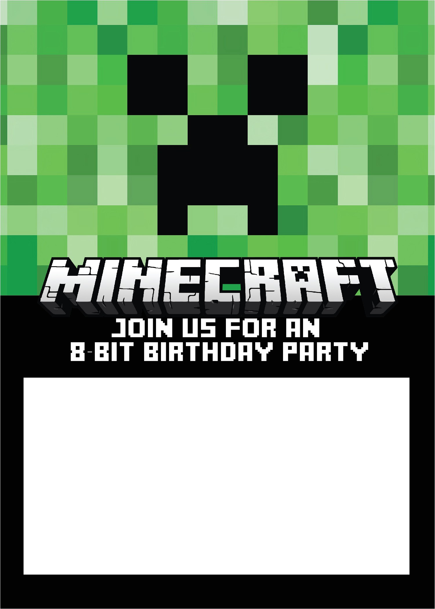 Minecraft Birthday Party Invitations Templates Free 40th Birthday Ideas Minecraft Birthday Invitation