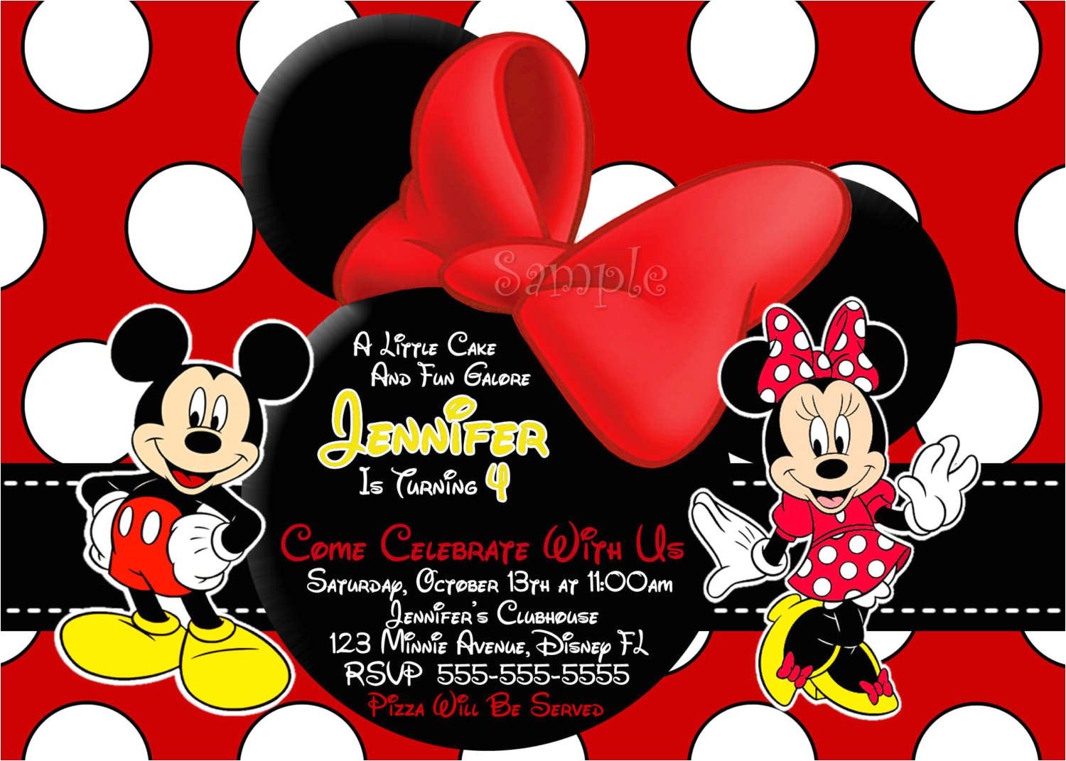 Minnie and Mickey Mouse Party Invitations Mickey and Minnie Mouse Birthday Party Invitations