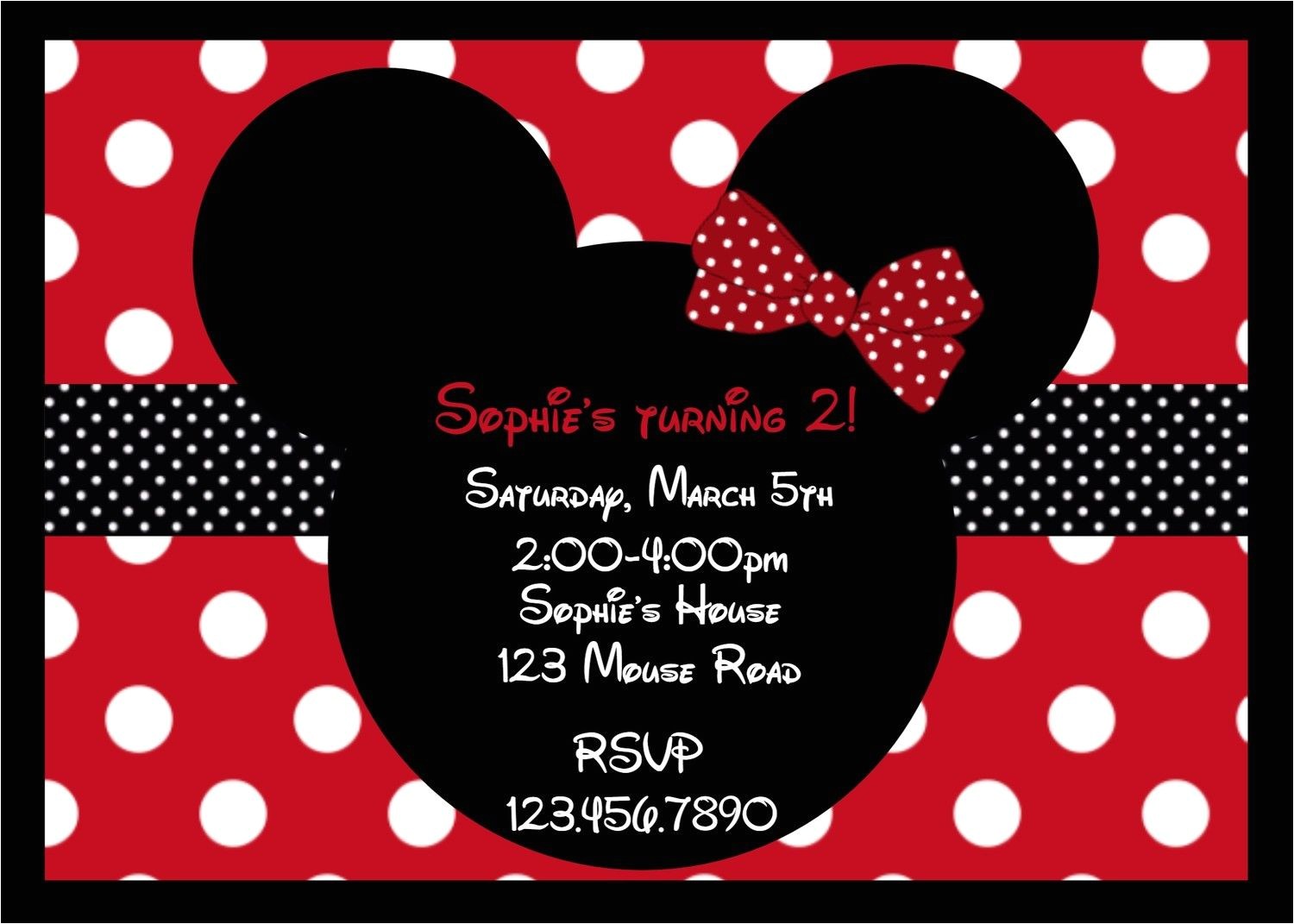 Minnie and Mickey Mouse Party Invitations Minnie Mouse Party Red On Pinterest