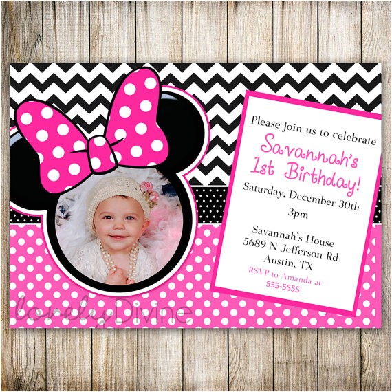 Minnie Mouse 3rd Birthday Invitations Minnie Mouse Chevron Birthday 1st Birthday Invitation 2nd Minnie Mouse 3rd Birthday Invitations Minnie Mouse Chevron Birthday 1st Birthday Invitation 2nd