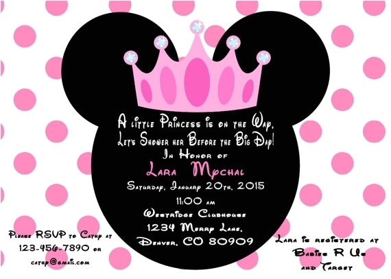 Minnie Mouse Baby Shower Invitations Party City Minnie Mouse Baby Invitations Cobypic