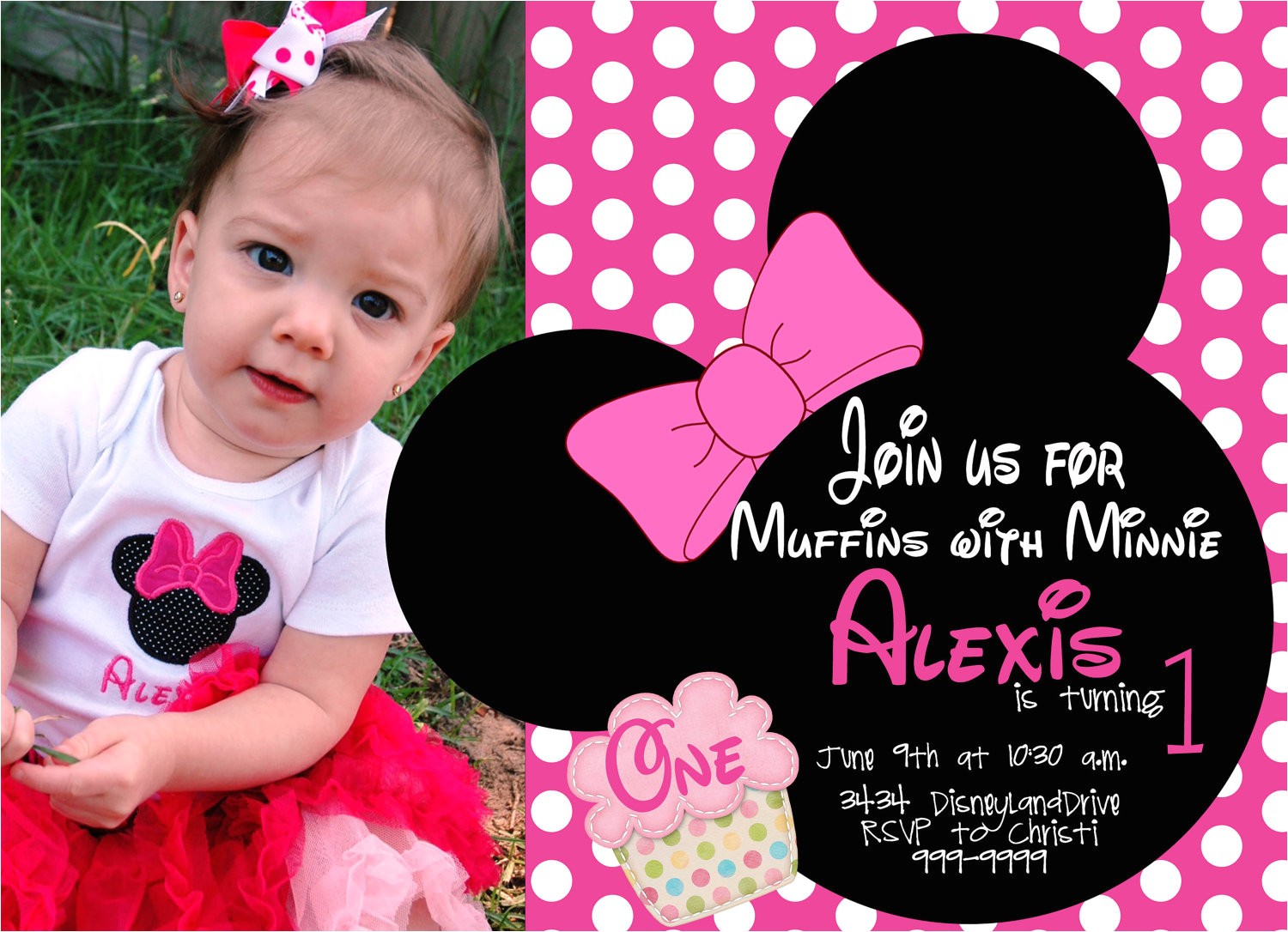 Minnie Mouse First Birthday Invitations Free Free Minnie Mouse First Birthday Invitations Printable