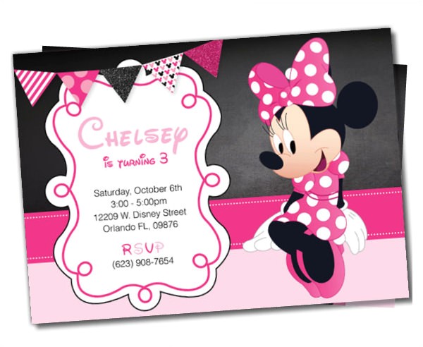 Minnie Mouse Party Invitation Template Awesome Minnie Mouse Invitation Template 27 Free Psd