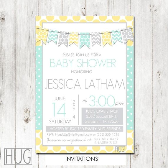 Mint Green and Yellow Baby Shower Invitations 12 Best Mint Yellow and Gray Inspirations Images On