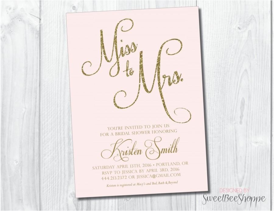 Miss to Mrs Bridal Shower Invitations Bridal Shower Invitation Bridal Shower Invite Miss to