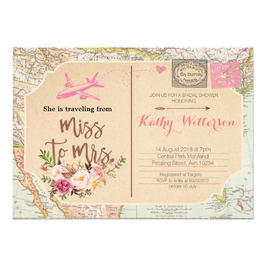Miss to Mrs Bridal Shower Invitations Miss to Mrs Bridal Shower Invitation