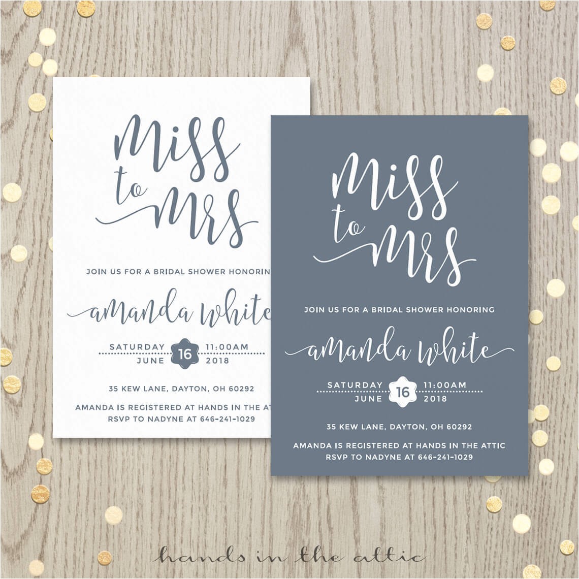 Miss to Mrs Bridal Shower Invitations Miss to Mrs Bridal Shower Invitation