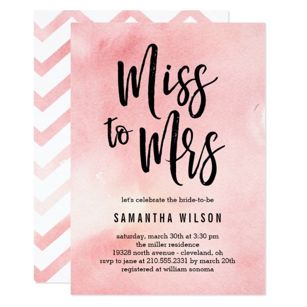 Miss to Mrs Bridal Shower Invitations Miss to Mrs Bridal Shower Invitations