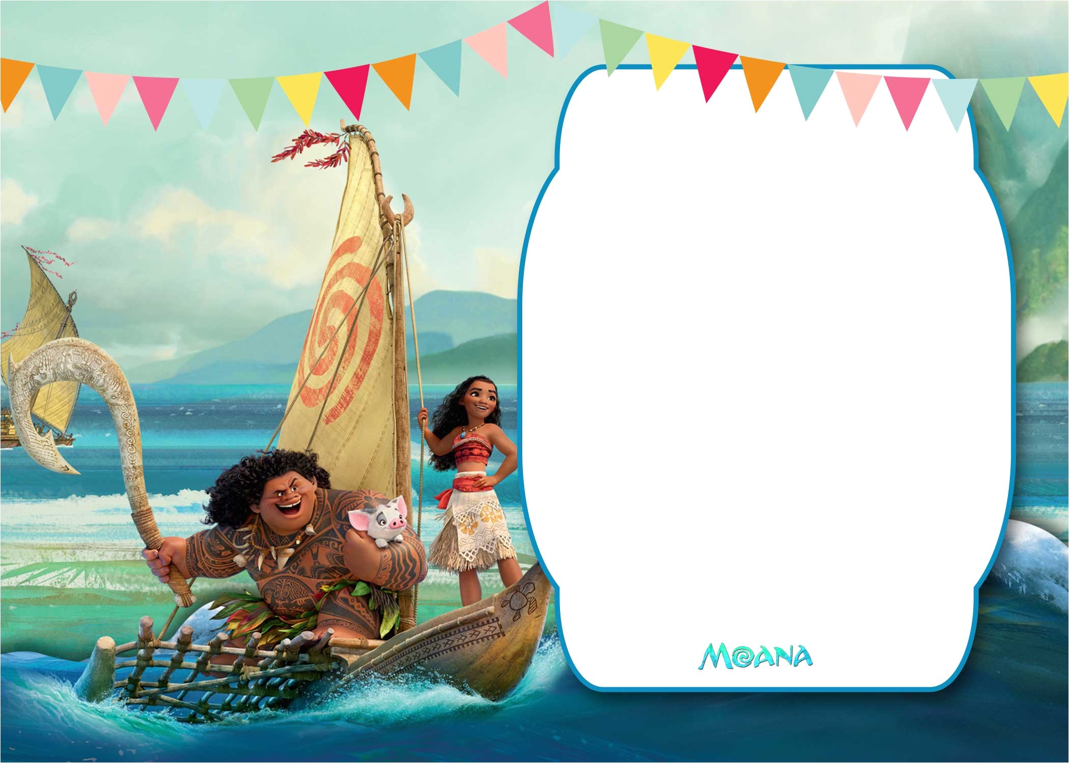 Moana Birthday Invitation Template Free Printable Moana 1st Invitation Template Bagvania
