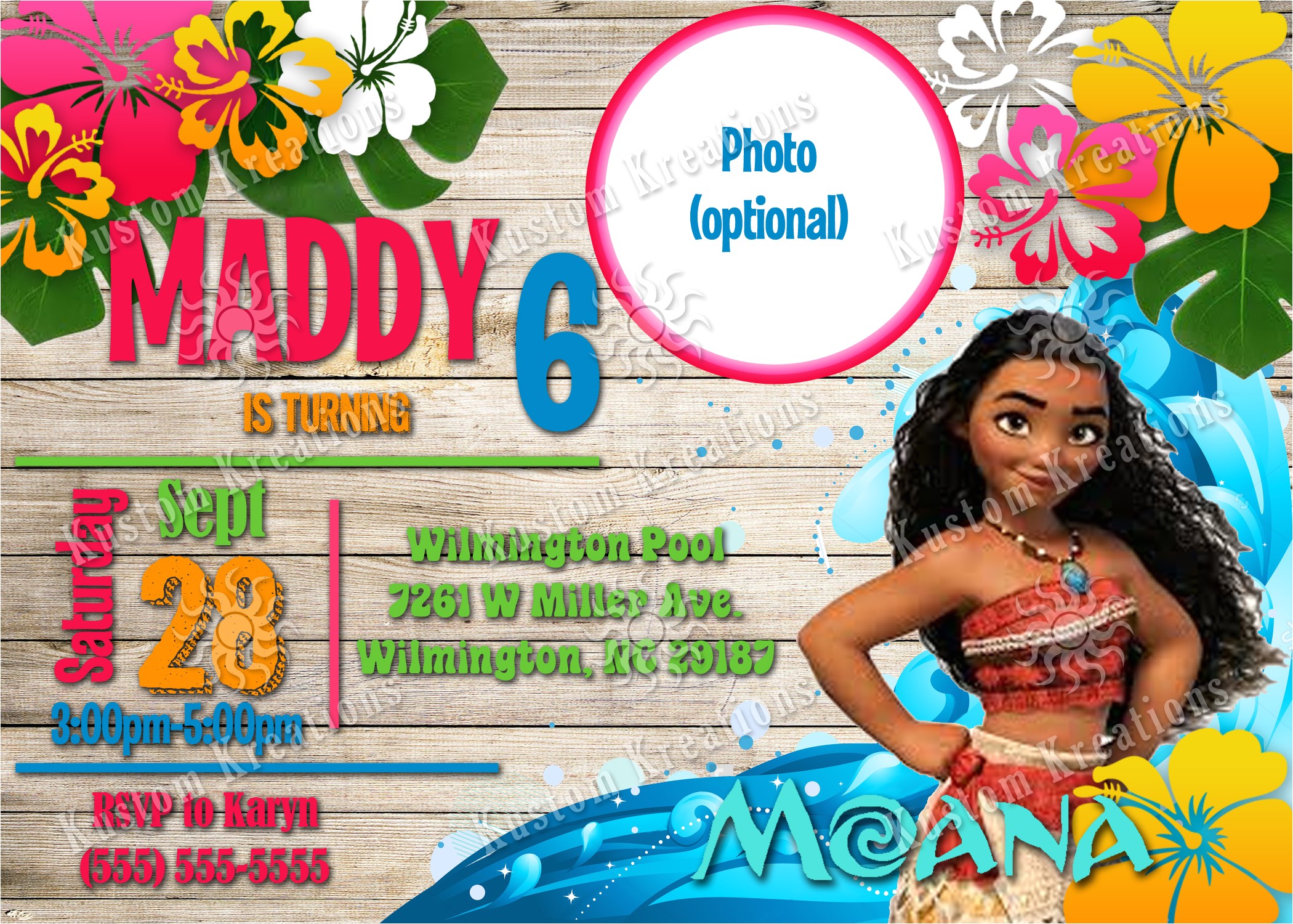 Moana Birthday Party Invitation Template Moana Birthday Invitations