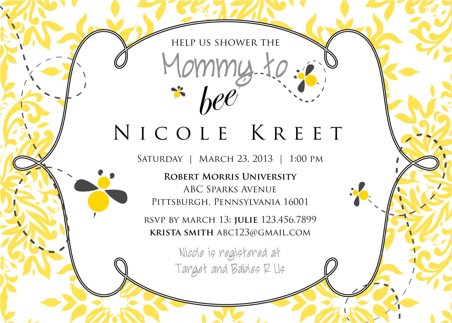 Mommy to Bee Baby Shower Invitations Mommy to Bee Baby Shower Invitation Printable