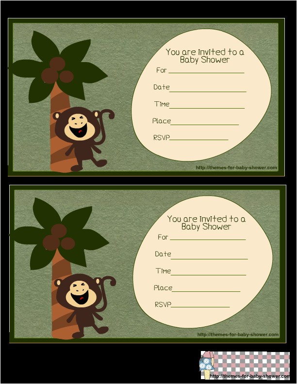 Monkey Baby Shower Invitations Templates Free Free Printable Monkey Baby Shower Invitations