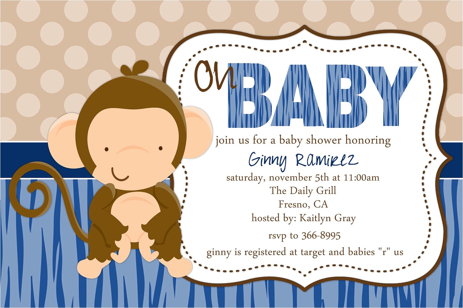 Monkey Baby Shower Invitations Templates Free Monkey Baby Shower Invitations Baby Shower Decoration Ideas