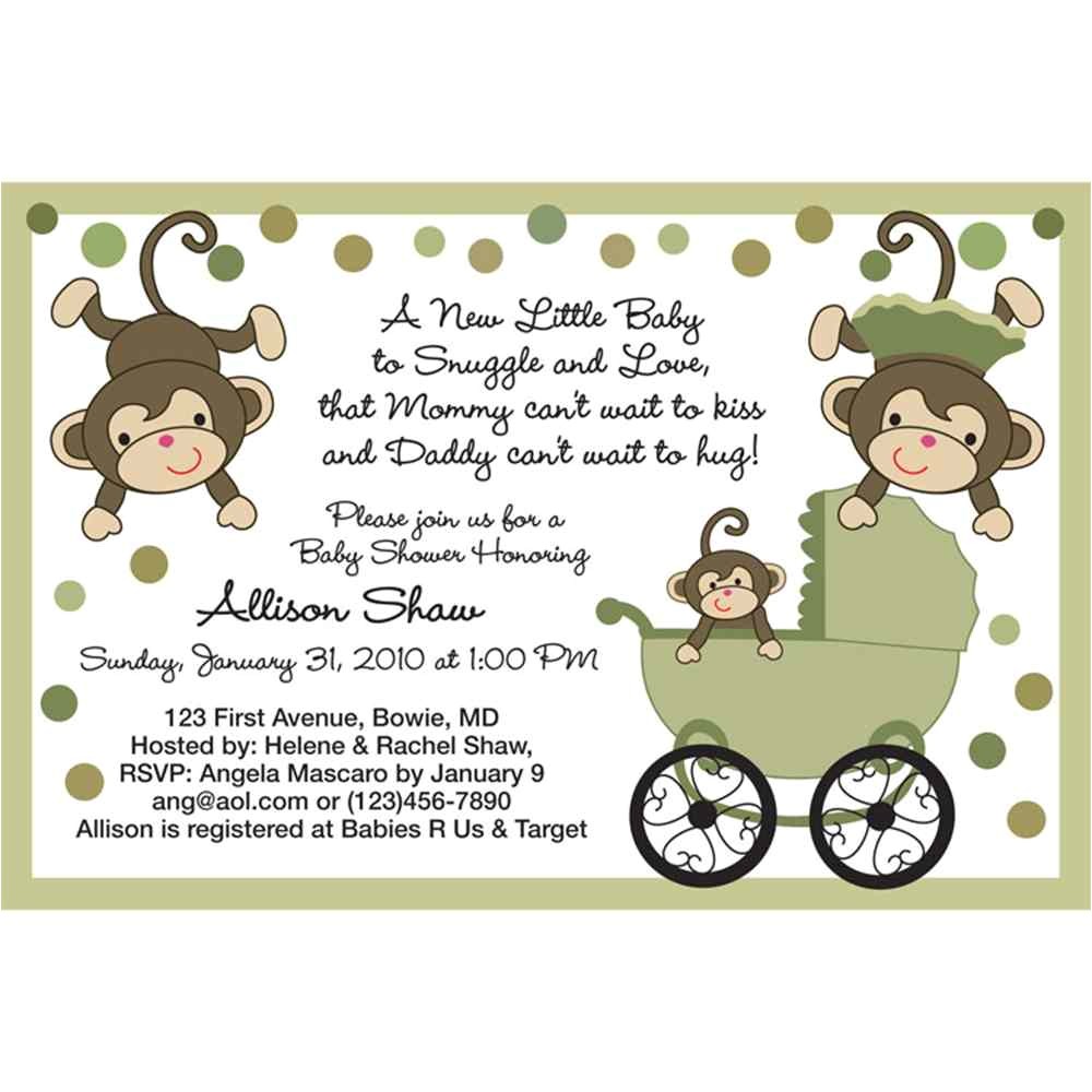 Monkey Baby Shower Invitations Templates Free Monkey Baby Shower Invitations Templates Free