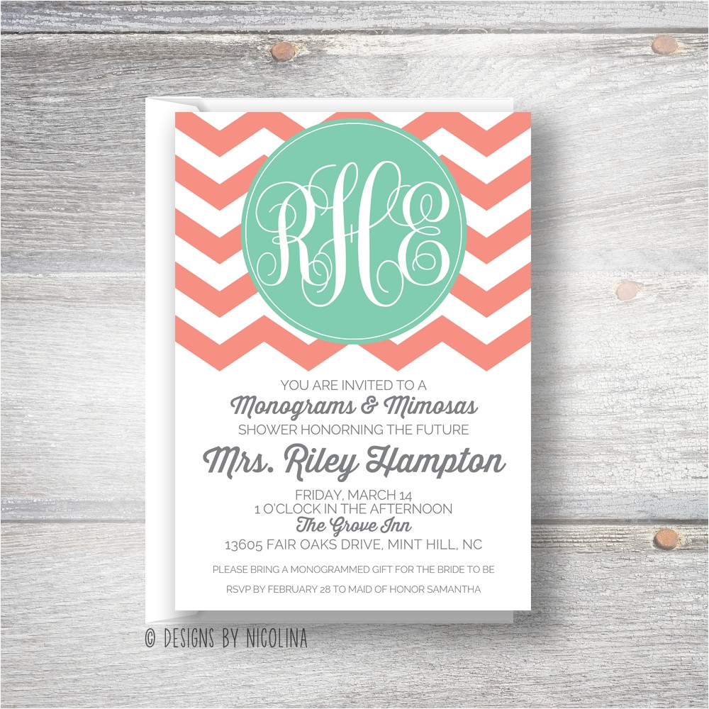 Monogram and Mimosa Bridal Shower Invitations Designs by Nicolina Monogram & Mimosa Bridal Shower Monogram and Mimosa Bridal Shower Invitations Designs by Nicolina Monogram & Mimosa Bridal Shower