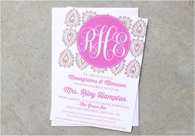Monogram and Mimosa Bridal Shower Invitations Invitations Monograms and Mimosas Invites Monogram Monogram and Mimosa Bridal Shower Invitations Invitations Monograms and Mimosas Invites Monogram