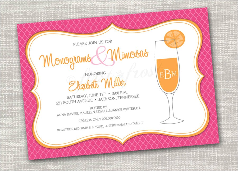 Monogram and Mimosa Bridal Shower Invitations Monogram and Mimosas Printable Invitation Wedding Bridal Monogram and Mimosa Bridal Shower Invitations Monogram and Mimosas Printable Invitation Wedding Bridal
