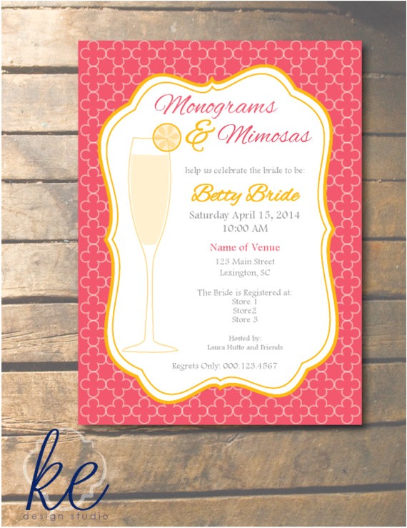 Monogram and Mimosa Bridal Shower Invitations Monograms and Mimosas Wedding Shower Invitations by Monogram and Mimosa Bridal Shower Invitations Monograms and Mimosas Wedding Shower Invitations by