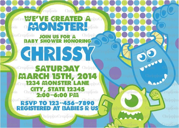 Monster Inc Baby Shower Invites Monster Inc Baby Shower Invitations