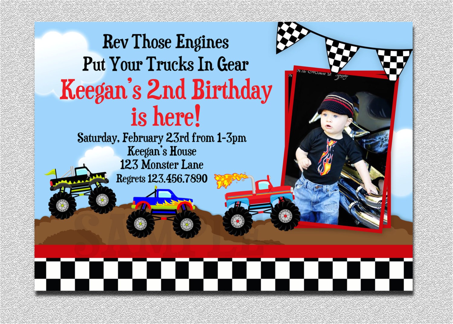 Monster Truck Birthday Invitations Party City Monster Truck Birthday Party Invitations Various