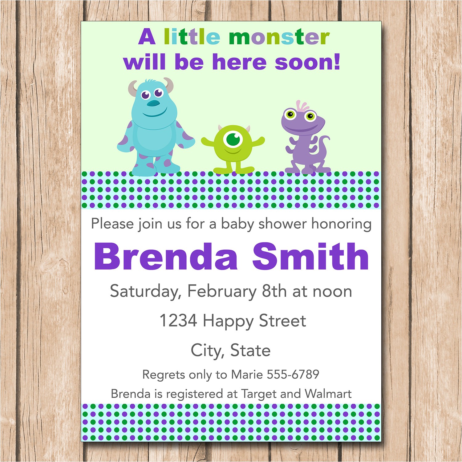 Monsters Inc Baby Shower Invites Mini Monsters Inc Baby Shower Invitation by Monsters Inc Baby Shower Invites Mini Monsters Inc Baby Shower Invitation by