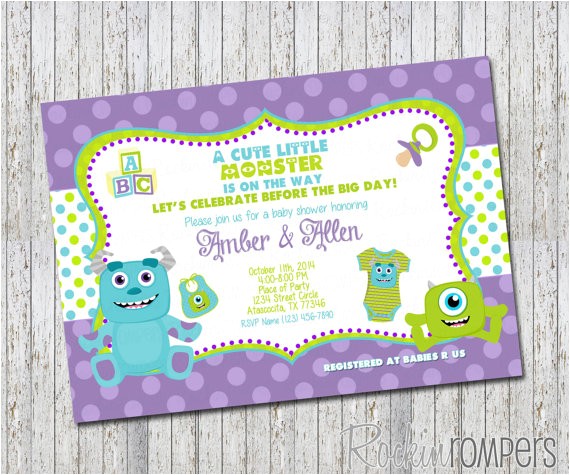 Monsters Inc Baby Shower Invites Monsters Inc Inspired Baby Shower Invitation 4×6 by Monsters Inc Baby Shower Invites Monsters Inc Inspired Baby Shower Invitation 4×6 by