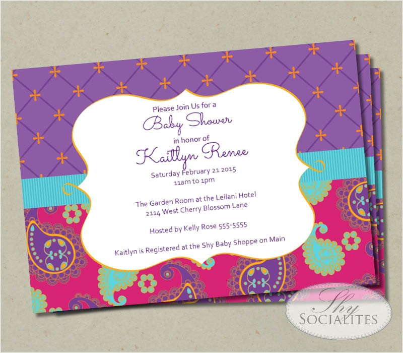 Moroccan Party Invitations Templates Moroccan Baby Shower Invitation Fuchsia & Purple Paisley Moroccan Party Invitations Templates Moroccan Baby Shower Invitation Fuchsia & Purple Paisley
