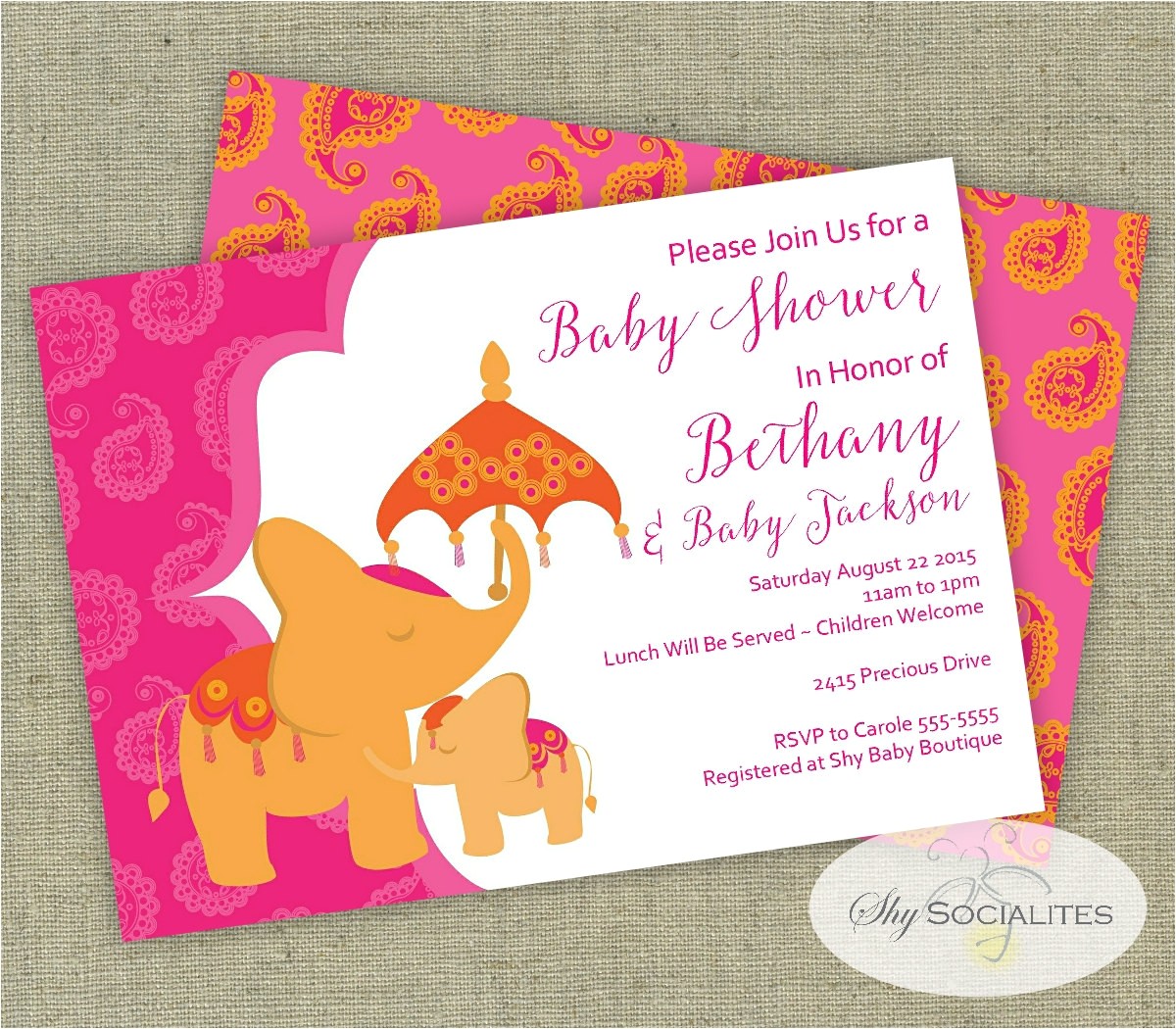 Moroccan Style Baby Shower Invitations Elephant Baby Shower Invitation Moroccan Baby Shower