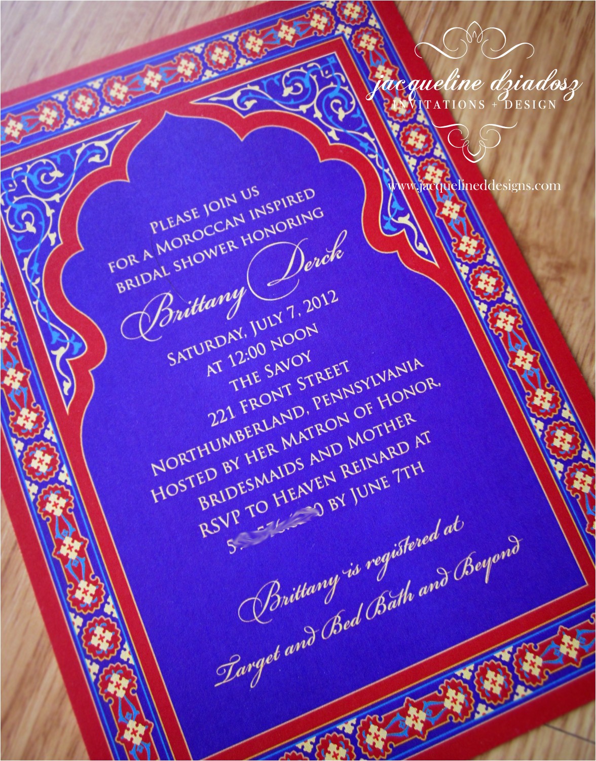 Moroccan themed Bridal Shower Invitations Bridal Shower Invitations
