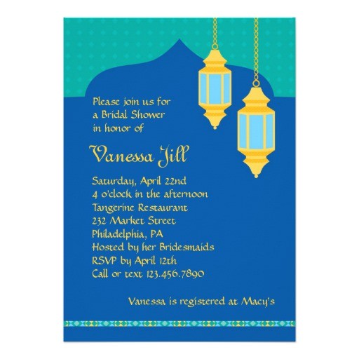 Moroccan themed Bridal Shower Invitations Moroccan Lantern Bridal Shower Invitation 5" X 7