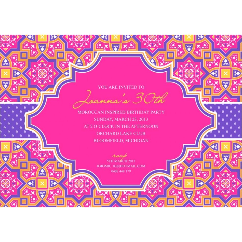 Moroccan themed Bridal Shower Invitations Moroccan Party Printable Invitation